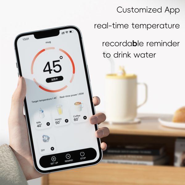 DULO Smart Electric Coffee Mug Warmer, Heater Travel Cup, Temperature Control Mugs, Self Heated Coffee Cup Rechargeable, Battery Operated, Reminder to Drink (Smart Coffee Mug) - Image 2
