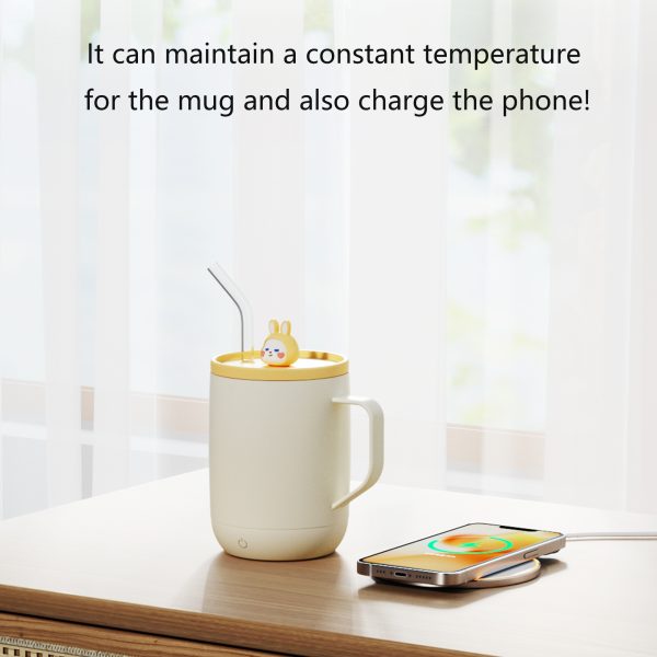 DULO Smart Electric Coffee Mug Warmer, Heater Travel Cup, Temperature Control Mugs, Self Heated Coffee Cup Rechargeable, Battery Operated, Reminder to Drink (Smart Coffee Mug) - Image 8